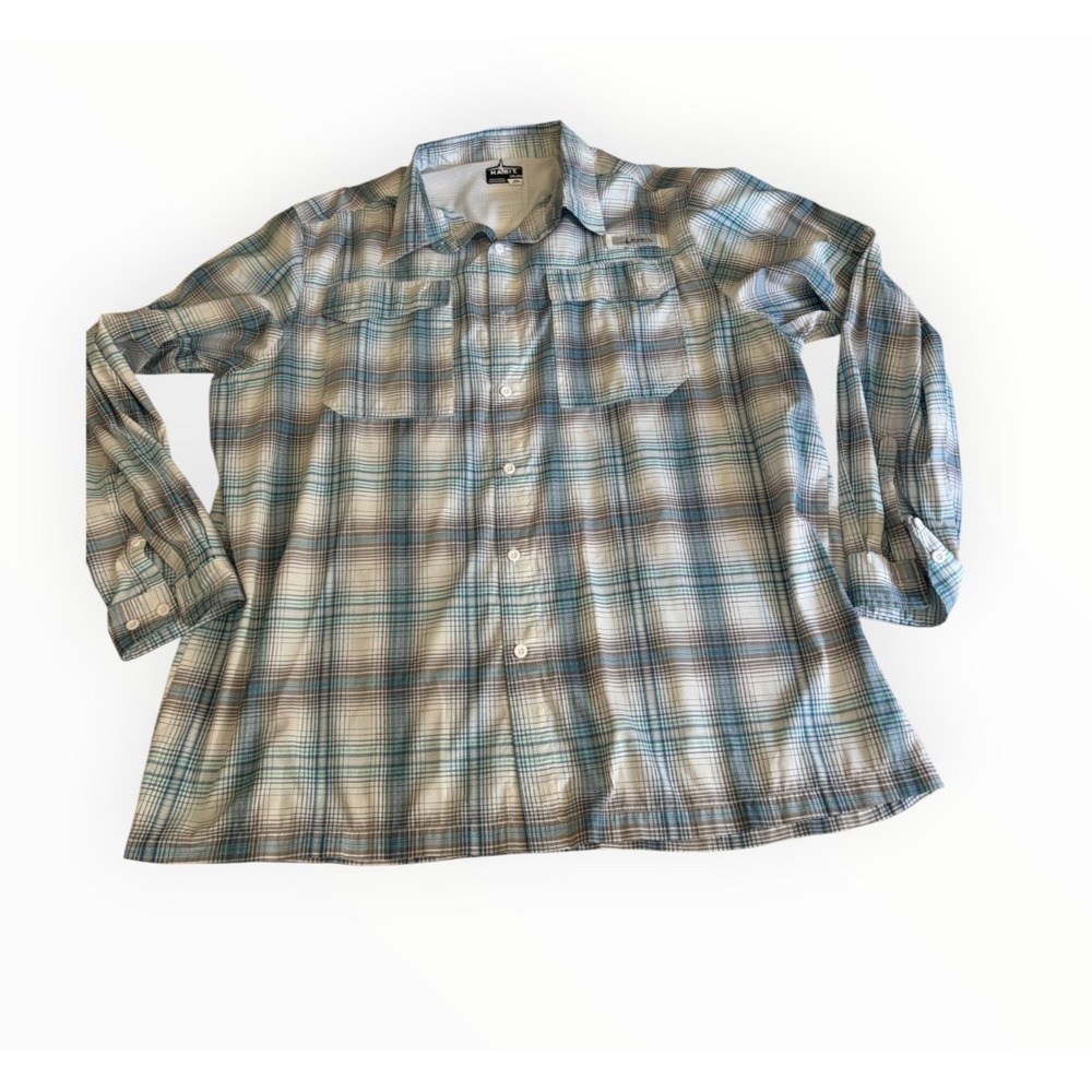 Habit Mens 2XL Plaid Fishing Shirt Long Sleeve Vented Hiking Outdoor Performance